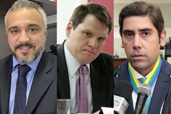 Os advogados Welder Queiroz dos Santos, Huendel Rolim e Sebastião Monteiro