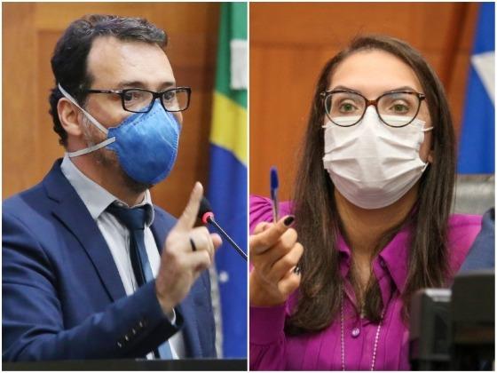 Os deputados Lúdio Cabral e Janaina Riva estão em lados opostos na questão do passaporte da vacina