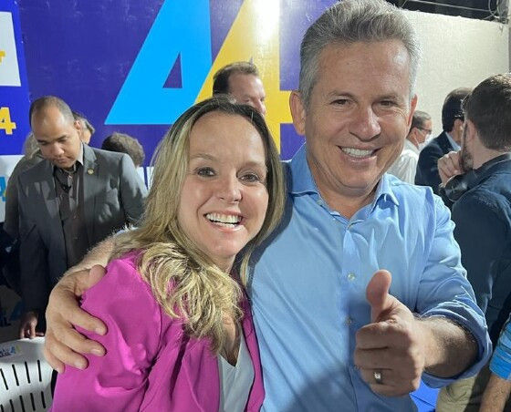 Natasha Slhessarenko e Mauro Mendes