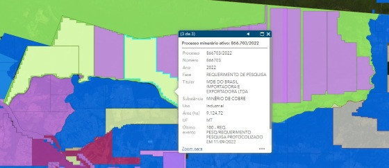 MDB do Brasil Importação e Exportação - requerimento de mineração