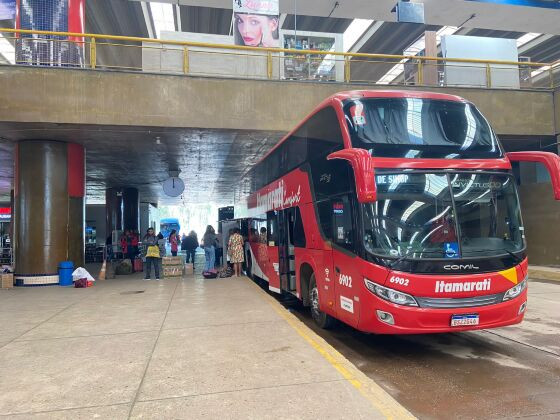 Ônibus na Rodoviária de Cuiabá