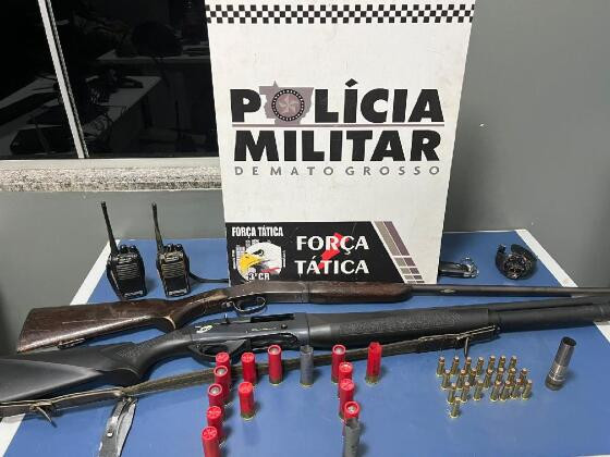 Armas usadas em roubo a fazenda em Sinop