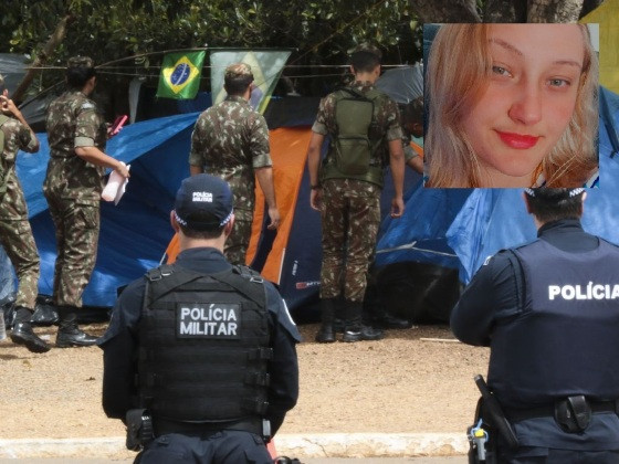 Calone Natália Guimarães Malinski e acampamento bolsonarista no QG do Exército