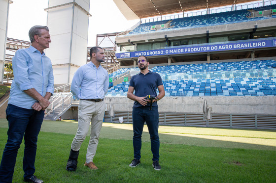 Vistoria da CBF na Arena Pantanal com Jefferson Neves e David Moura