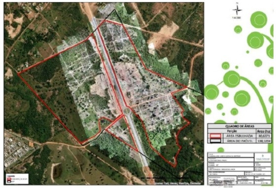 Imagem de satélite mostra área invadida em 2023