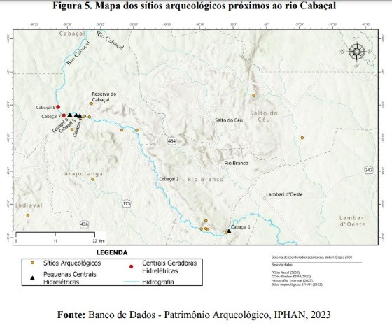 Sítios arqueológicos estão em áreas próximas às PCHs Cabaçal