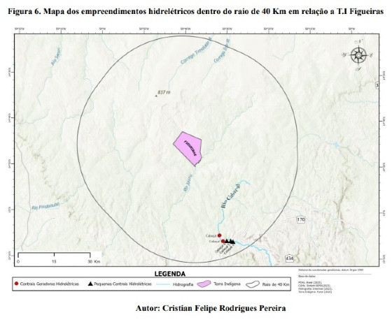 Mapas de terra indígena próxima às PCHs Cabaçal