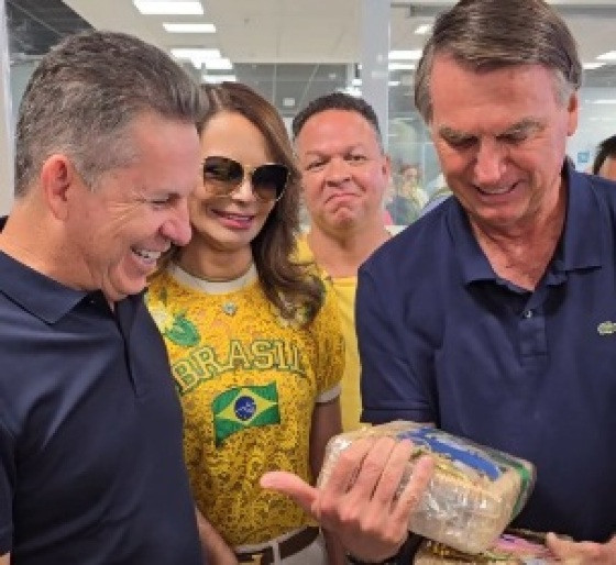 Mauro Mendes, Virginia, Bolsonaro, chegada, aeroporto