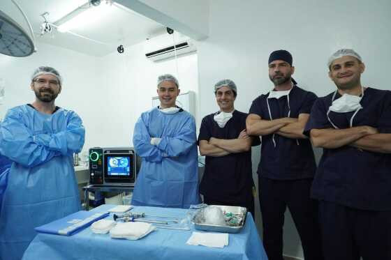 Equipe médica, cirurgia, laser, próstata, Cuiabá