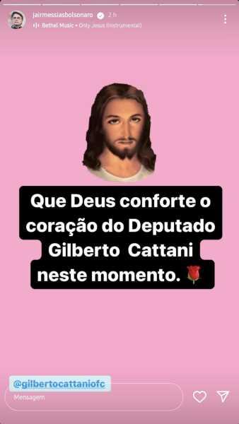 bolsonaro cattani pêsames story instagram