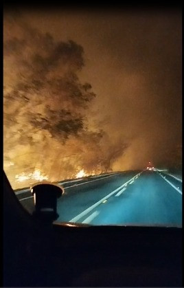 Fogo na estrada para Chapada 