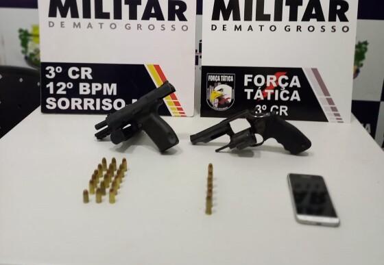 Força Tática detém quadrilha, apreende armas e frustra tentativa de homicídio em Sorriso