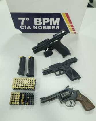 PM prende homem em flagrante com três armas de fogo