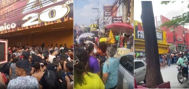 Inauguração de loja gera caos no Centro de Cuiabá; vídeos