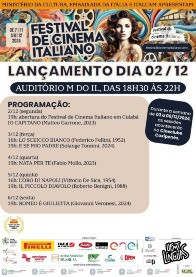 Cuiabá recebe Festival de Cinema Italiano a partir do dia 2 de dezembro