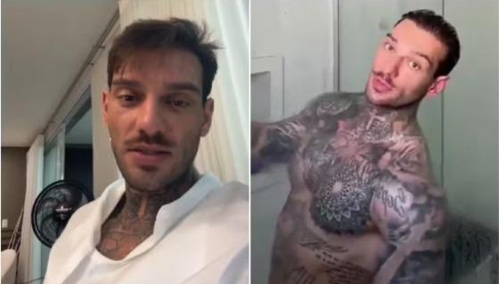 O cantor Lucas Lucco comenta vídeo em que deixou seu pênis à mostra — Foto: Reprodução/TikTok