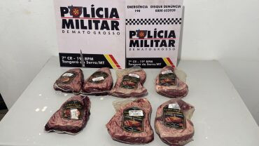 Rapaz é preso ao furtar 7 peças de picanha e alcatra em mercado em MT