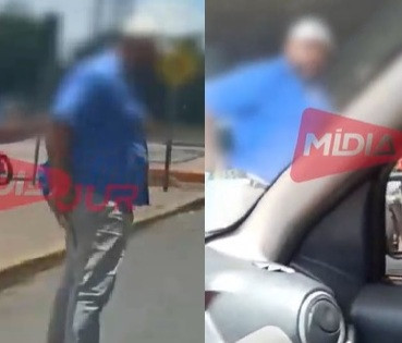 Vídeo mostra taxista armado ameaçando motoristas por app na rodoviária de Cuiabá