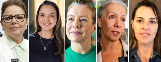 Paula Calil, Vânia Rosa, Flávia MOretti, Lúcia Helena e Paola Carlini ocupam espaços de destaque na política das duas maiores cidades de MT