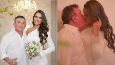 Amado Batista se casa com Miss Mato Grosso 51 anos mais nova