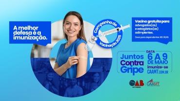 Campanha de vacinação para a advocacia contra a gripe começa no dia 6 de maio