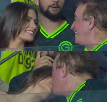 Amado Batista aparece em clima de romance com esposa mato-grossense em jogo de futebol