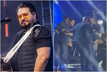 Marrone cai do palco em show e bate a cabeça; vídeo