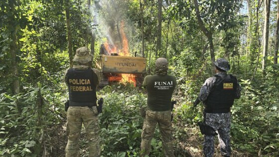 Operação destrói máquinas e desmonta garimpo ilegal em terra indígena