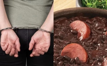 Mulher mata marido e cozinha órgão genital com feijão 
