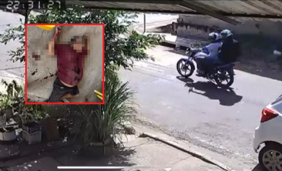 Vídeo mostra momento em que dupla mata dono de bar e atira em PM