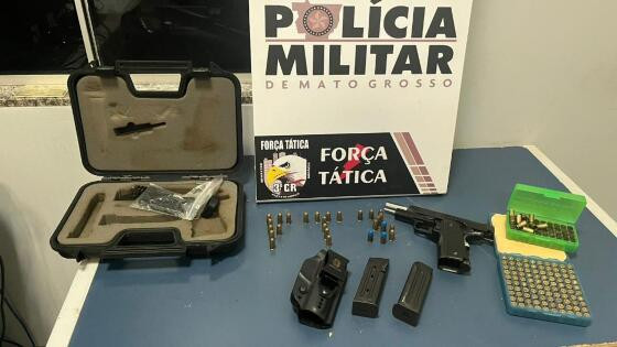 HOMEM PRESO COM PISTOLA EM SINOP