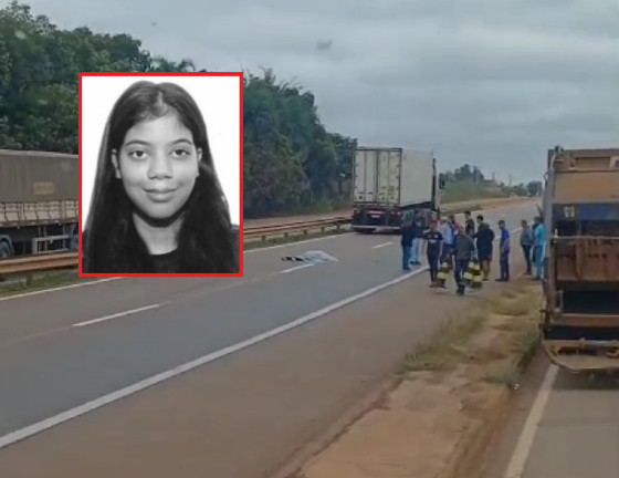 Mulher morre após ser atropelada por caminhão