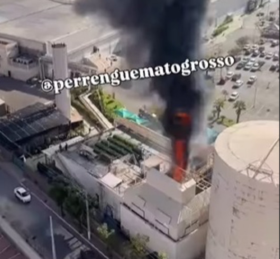 Incêndio ao lado do shops pantanal