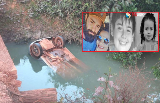Casal e filhos morrem em acidente