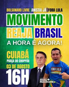 Bolsonaristas de Cuiabá realizarão ato em apoio ao ex-presidente