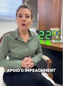 Flávia Moretti publica vídeo pedindo impeachment de Alexande de Moraes 